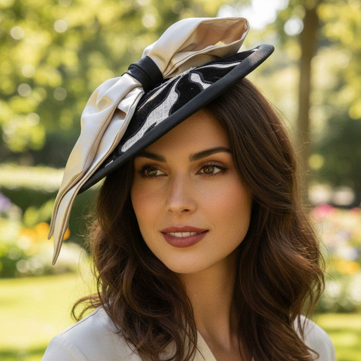 Black & Natural Disc headpiece Carol Bader Design