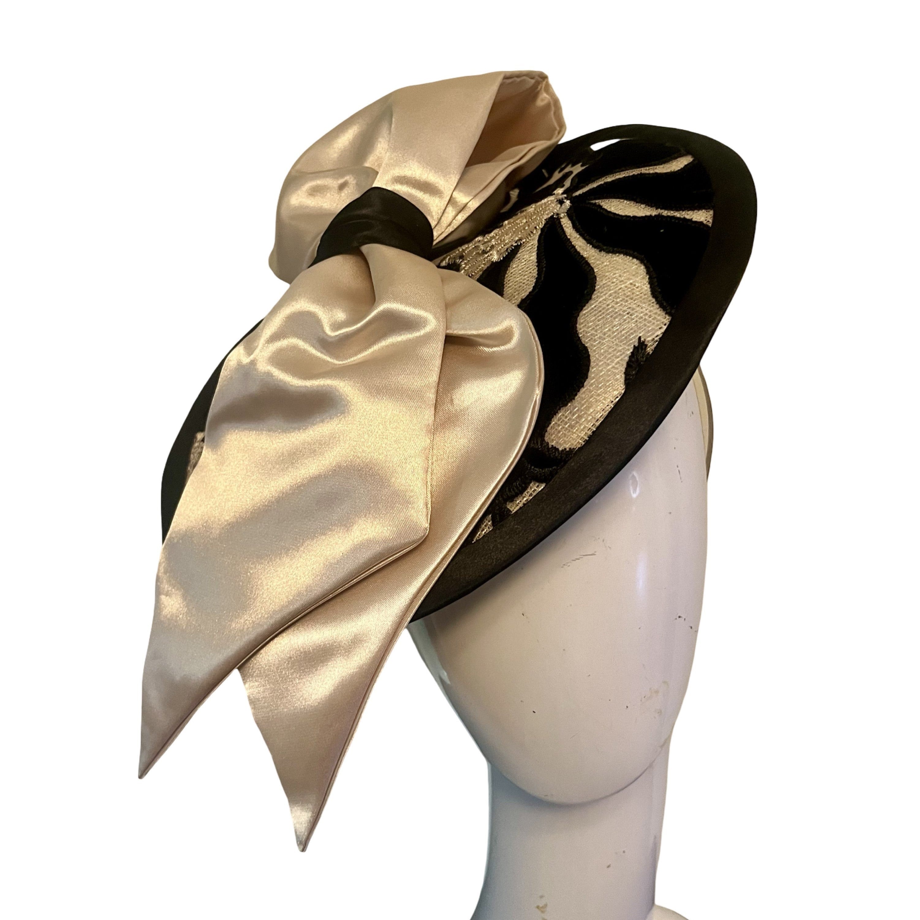 Black & Natural Disc headpiece Carol Bader Design