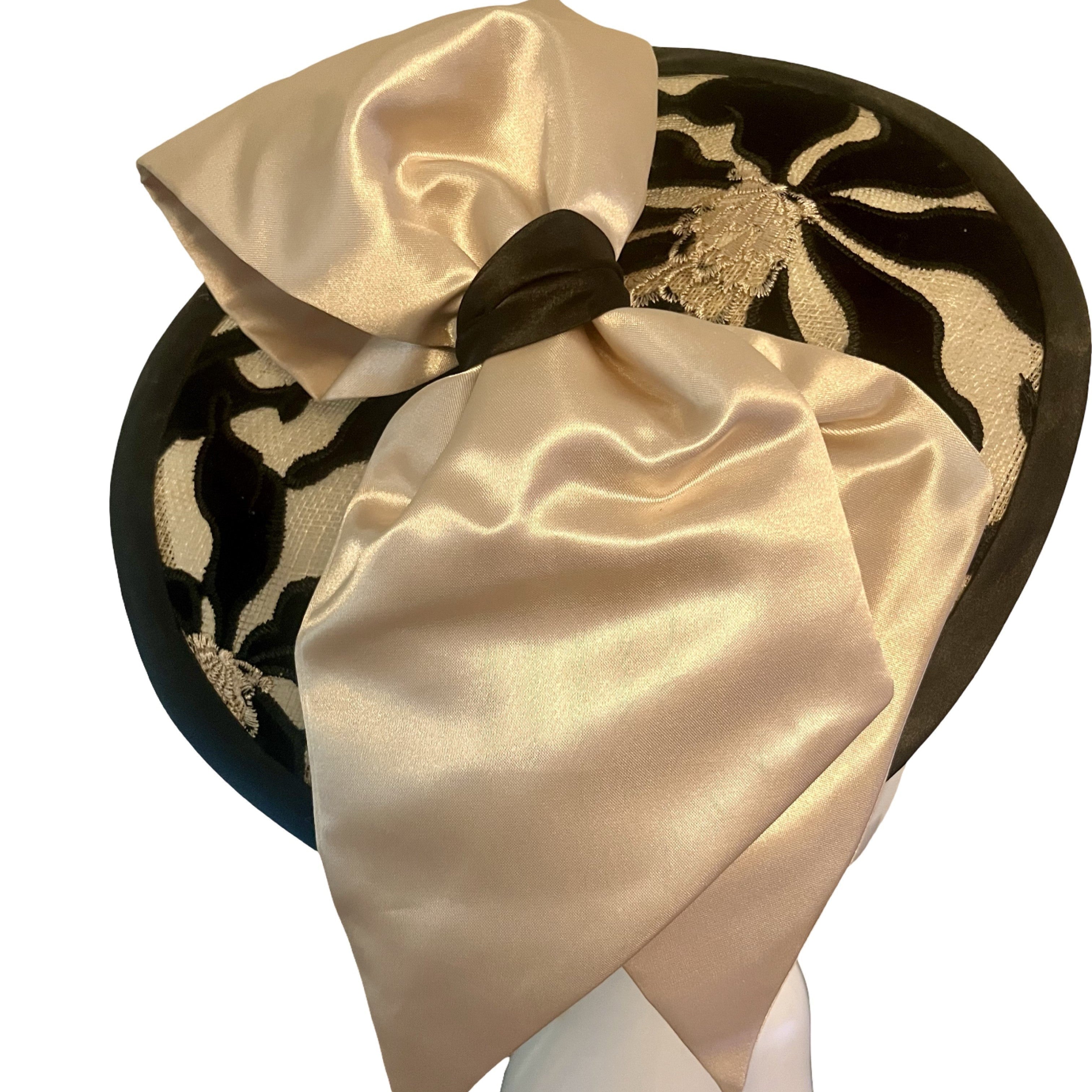 Black & Natural Disc headpiece Carol Bader Design