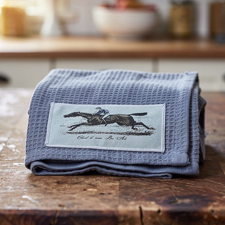 Running Horse Kitchen/Bar towel-blue