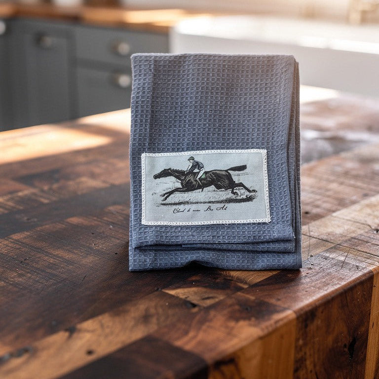 Running Horse Kitchen/Bar towel-blue