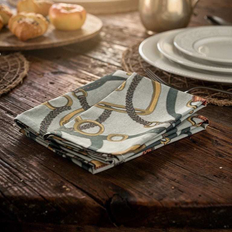 Equestrian gray/blue table napkin