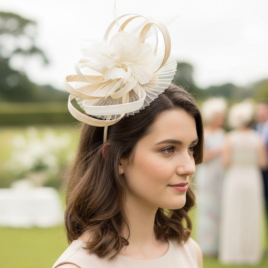 Paris Hoopla Fascinator with Feather Carol Bader Design