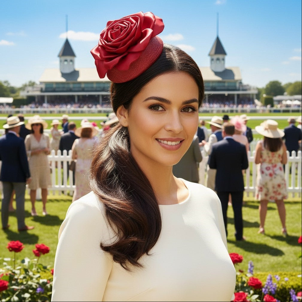 Valentina Pillbox in Red Carol Bader Design