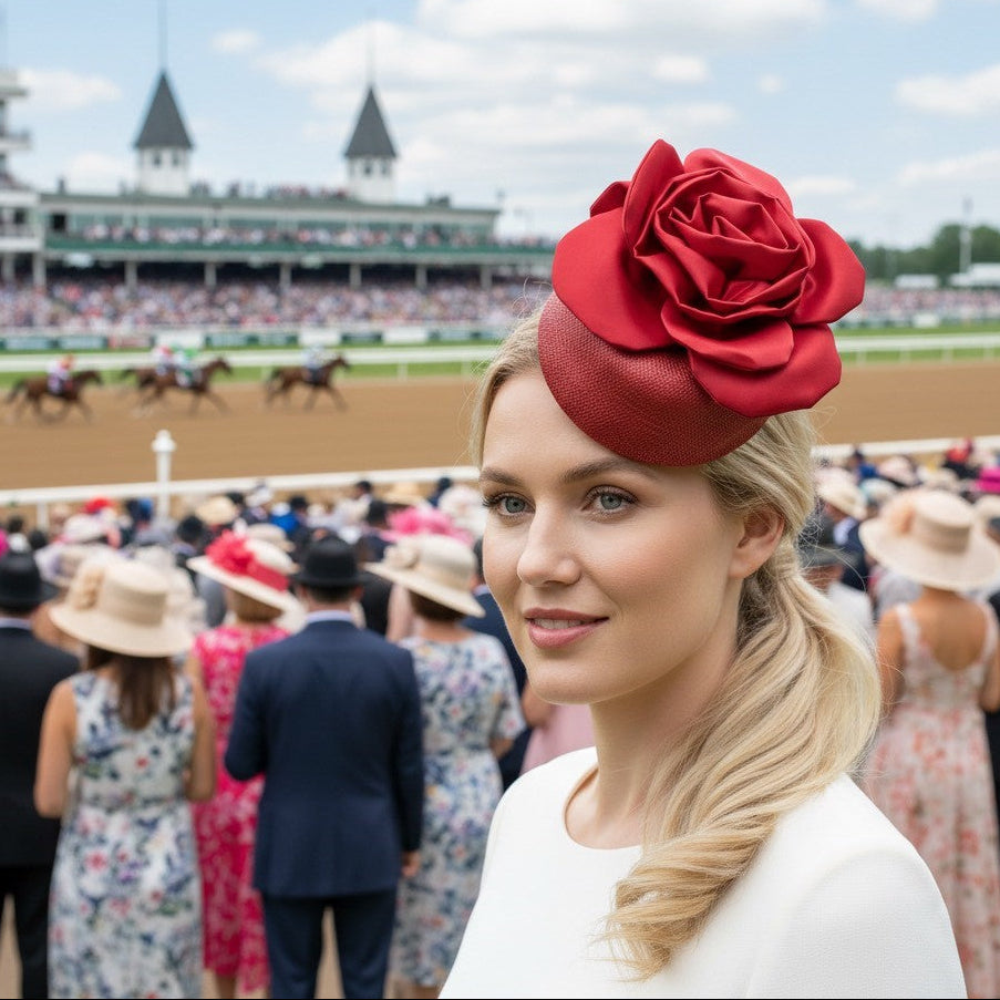 Valentina Pillbox in Red Carol Bader Design