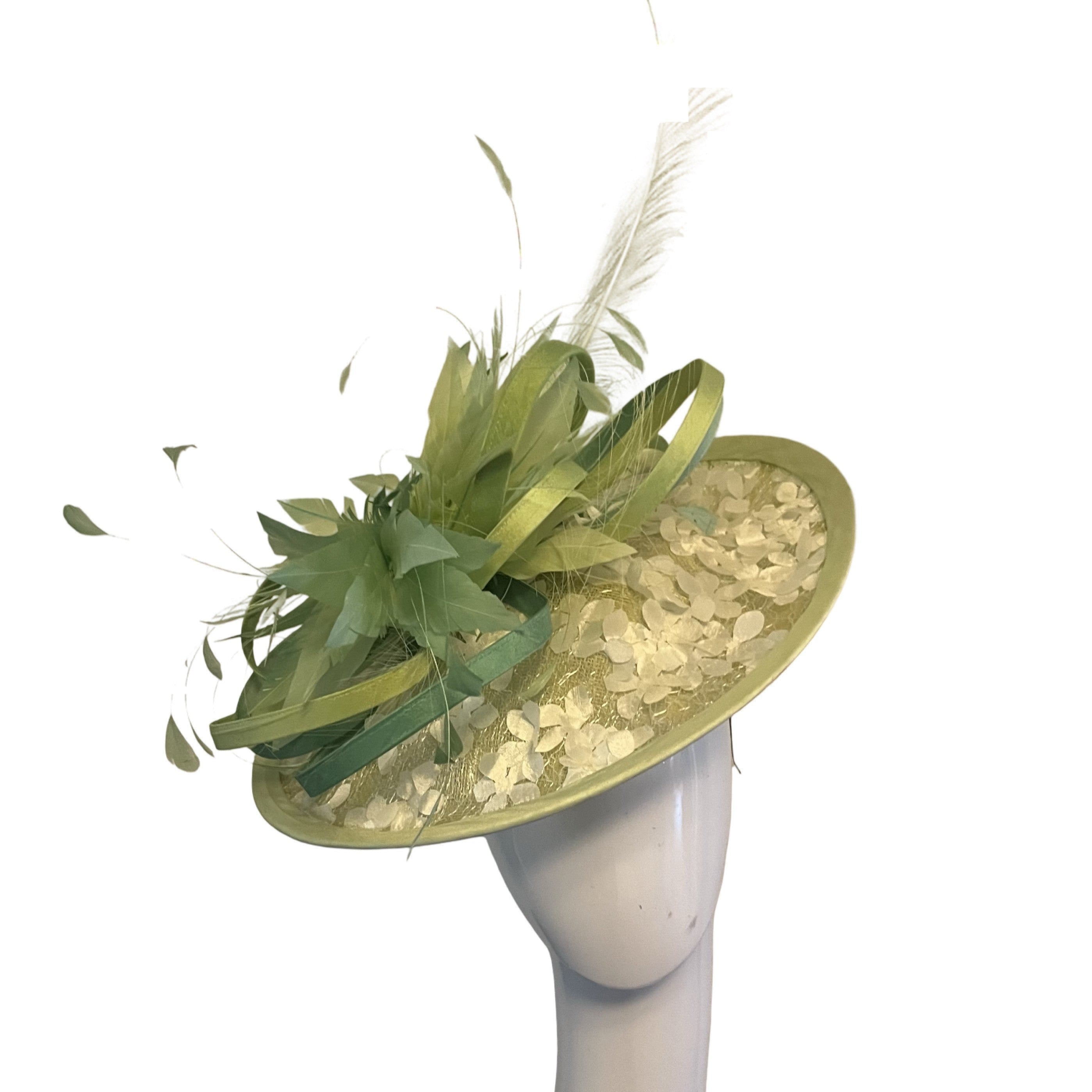 Mixed Greens Medium Disc Headpiece Carol Bader Design