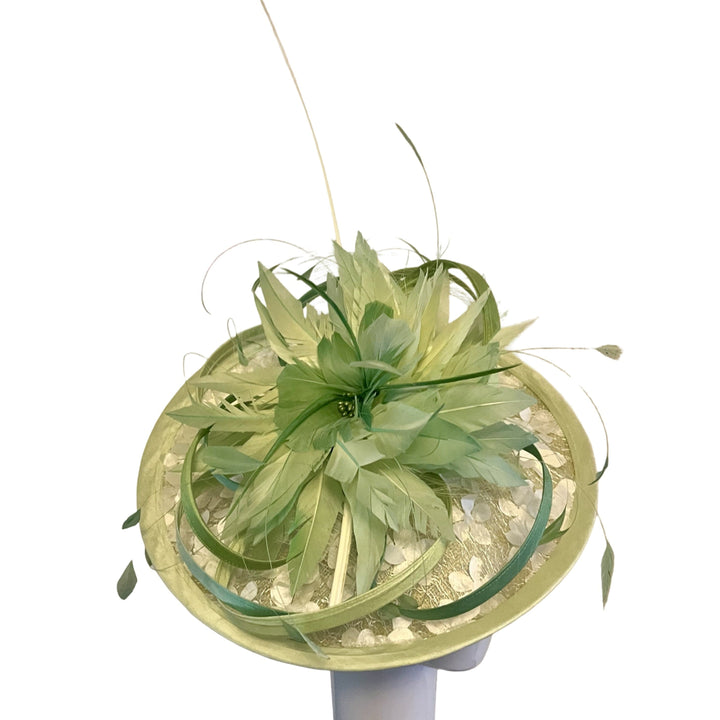 Mixed Greens Medium Disc Headpiece Carol Bader Design