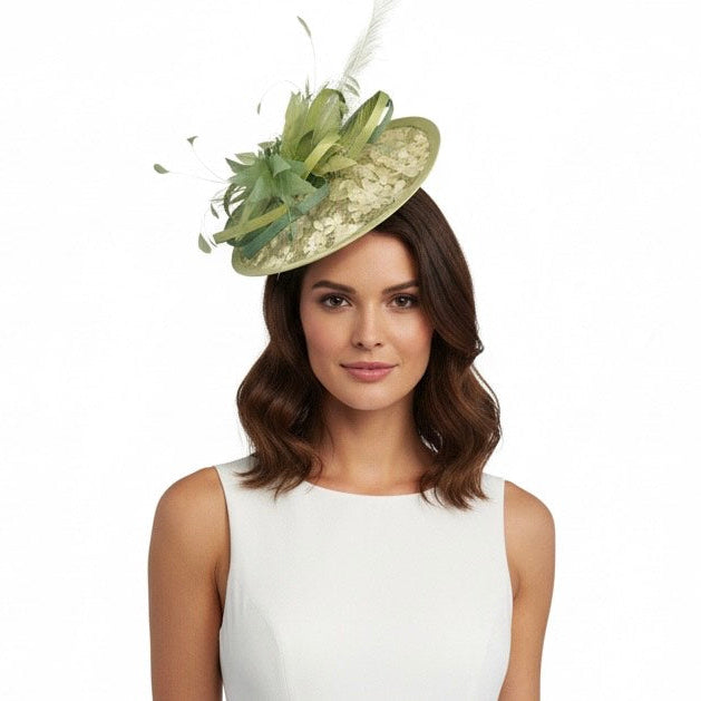 Mixed Greens Medium Disc Headpiece Carol Bader Design