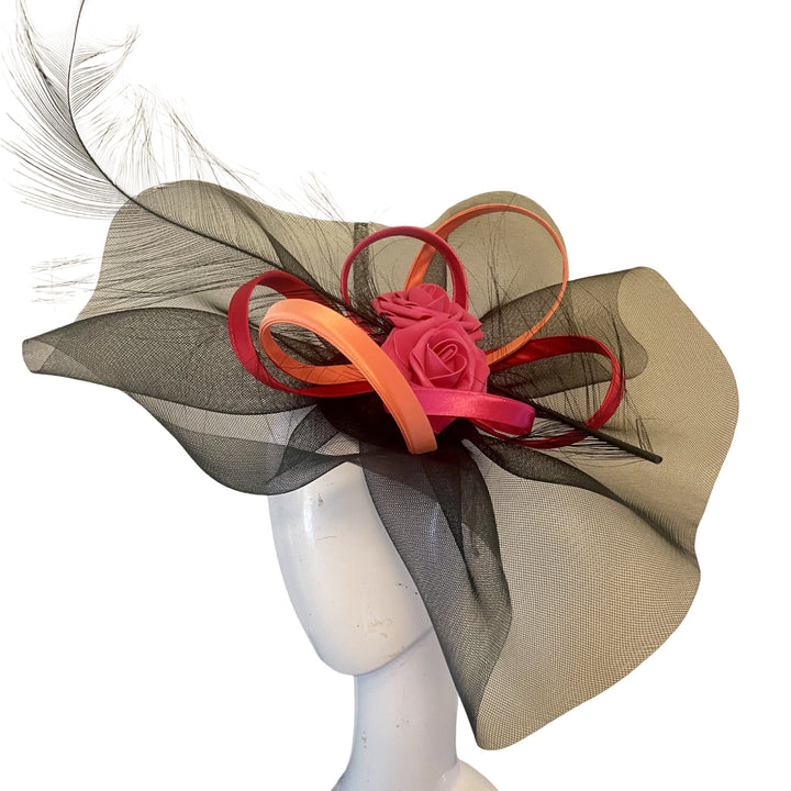 Sheer Elegance Headpiece with Pink and Orange Carol Bader Design