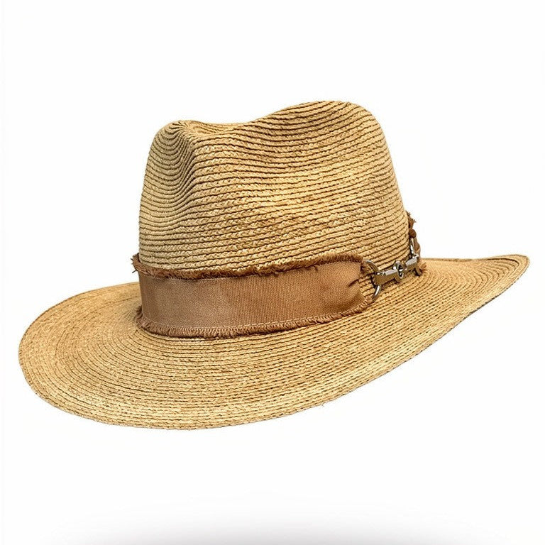 Raffia Fedora with Large Equestrain Bit Carol Bader Design