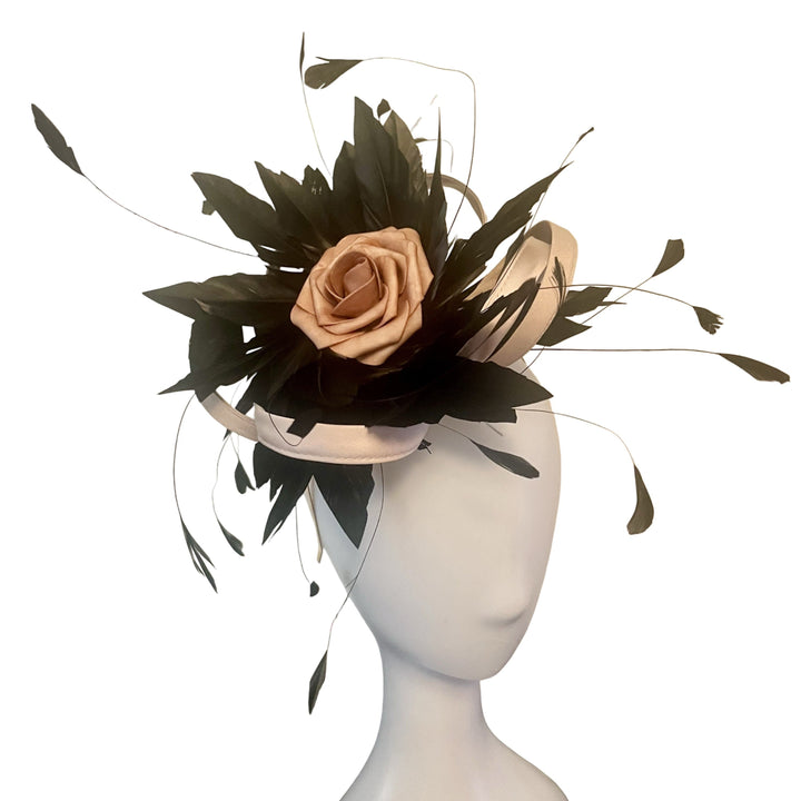 Blush and Black Hoopla Fascinator Carol Bader Design