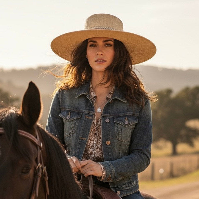 Baja Ranch and Beach Hat Tan trim Carol Bader Design