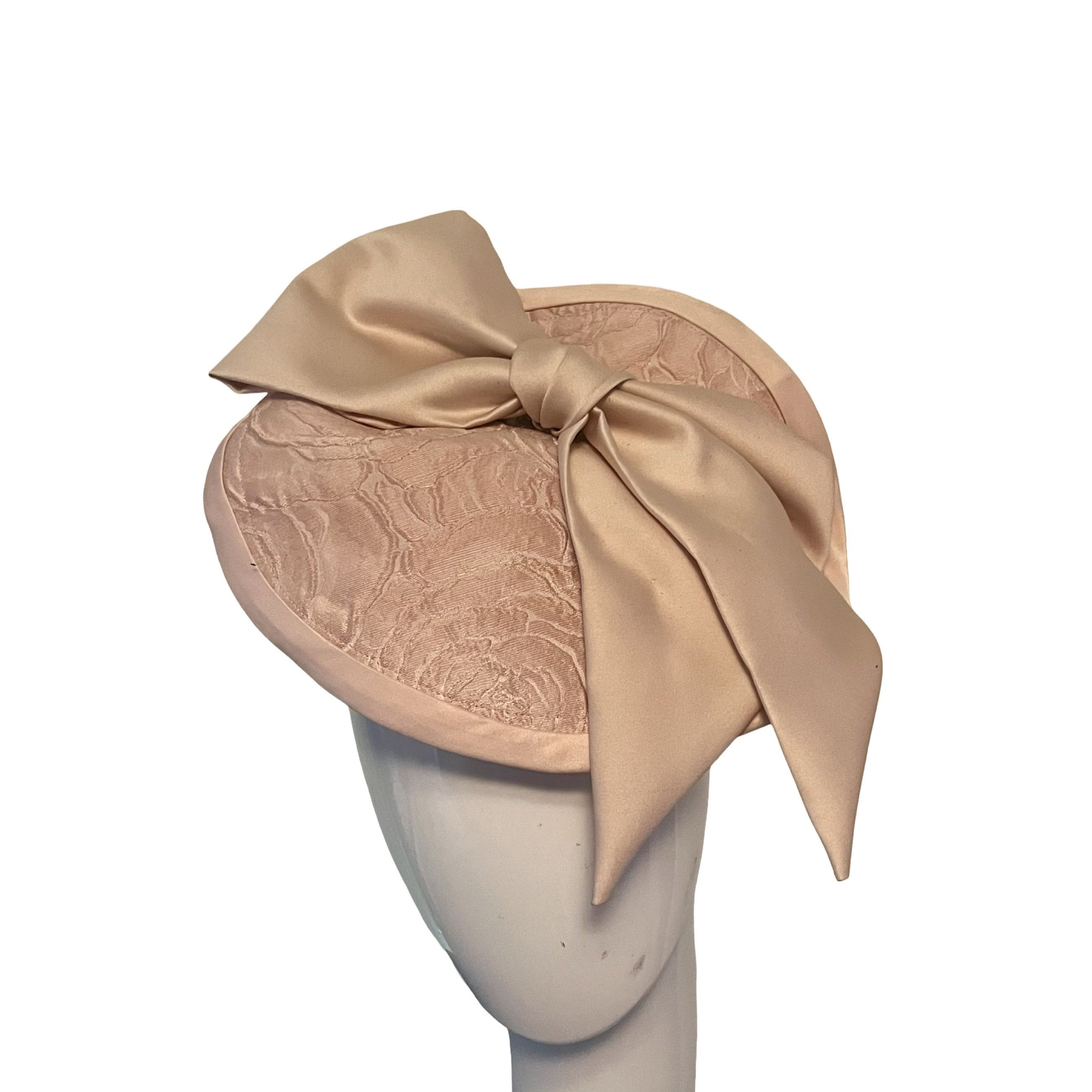 Couture Blush Rose Disc Pillbox Headpiece Carol Bader Design