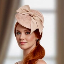 Couture Blush Rose Disc Pillbox Headpiece Carol Bader Design
