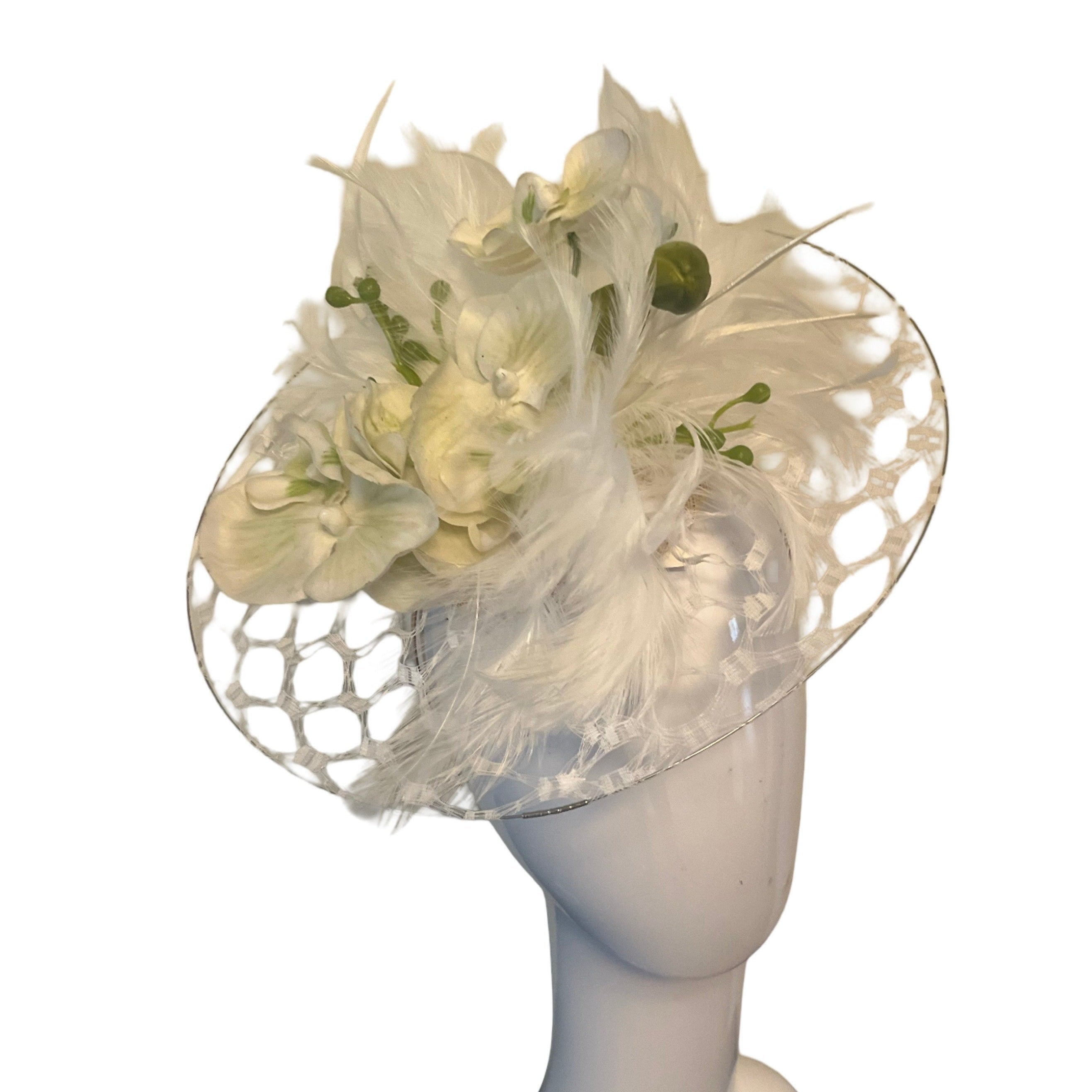 Botanical Mesh Netting Disc Fascinator Carol Bader Design