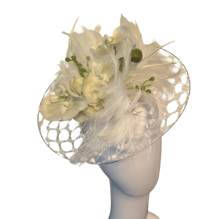 Botanical Mesh Netting Disc Fascinator Carol Bader Design
