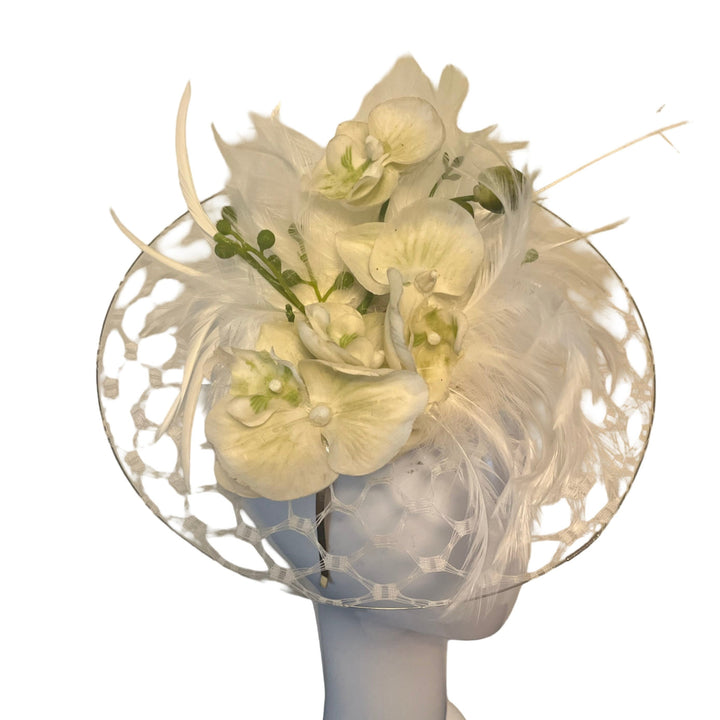 Botanical Mesh Netting Disc Fascinator Carol Bader Design