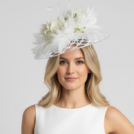 Botanical Mesh Netting Disc Fascinator Carol Bader Design