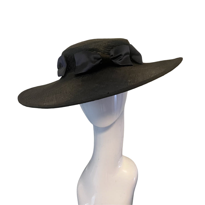 Couture Ascot Bound Skimmer Hat in Navy Carol Bader Design