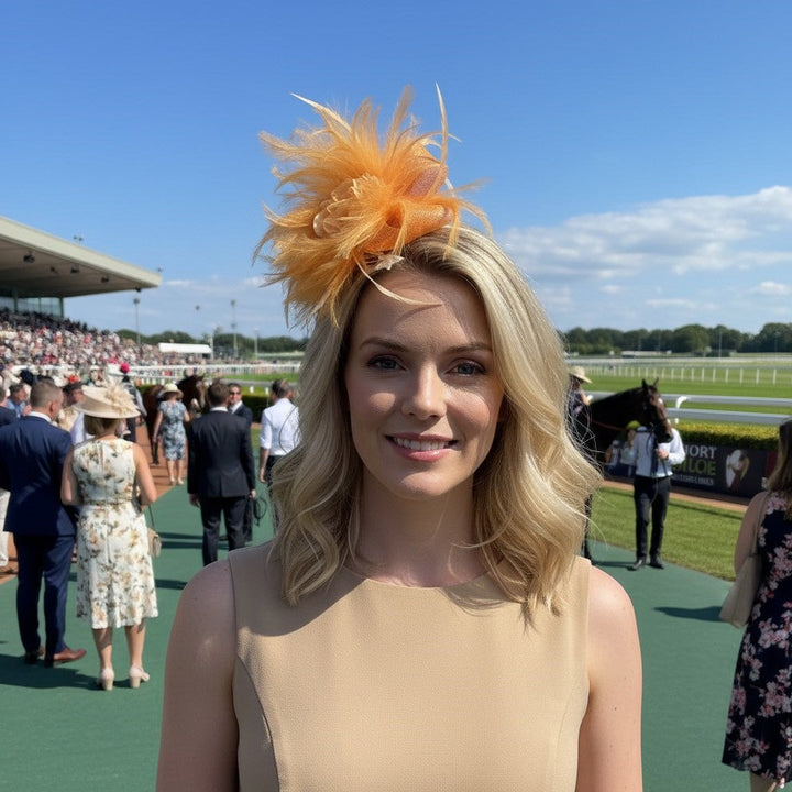 Tangerine Swirl Plus Fascinator Carol Bader Design