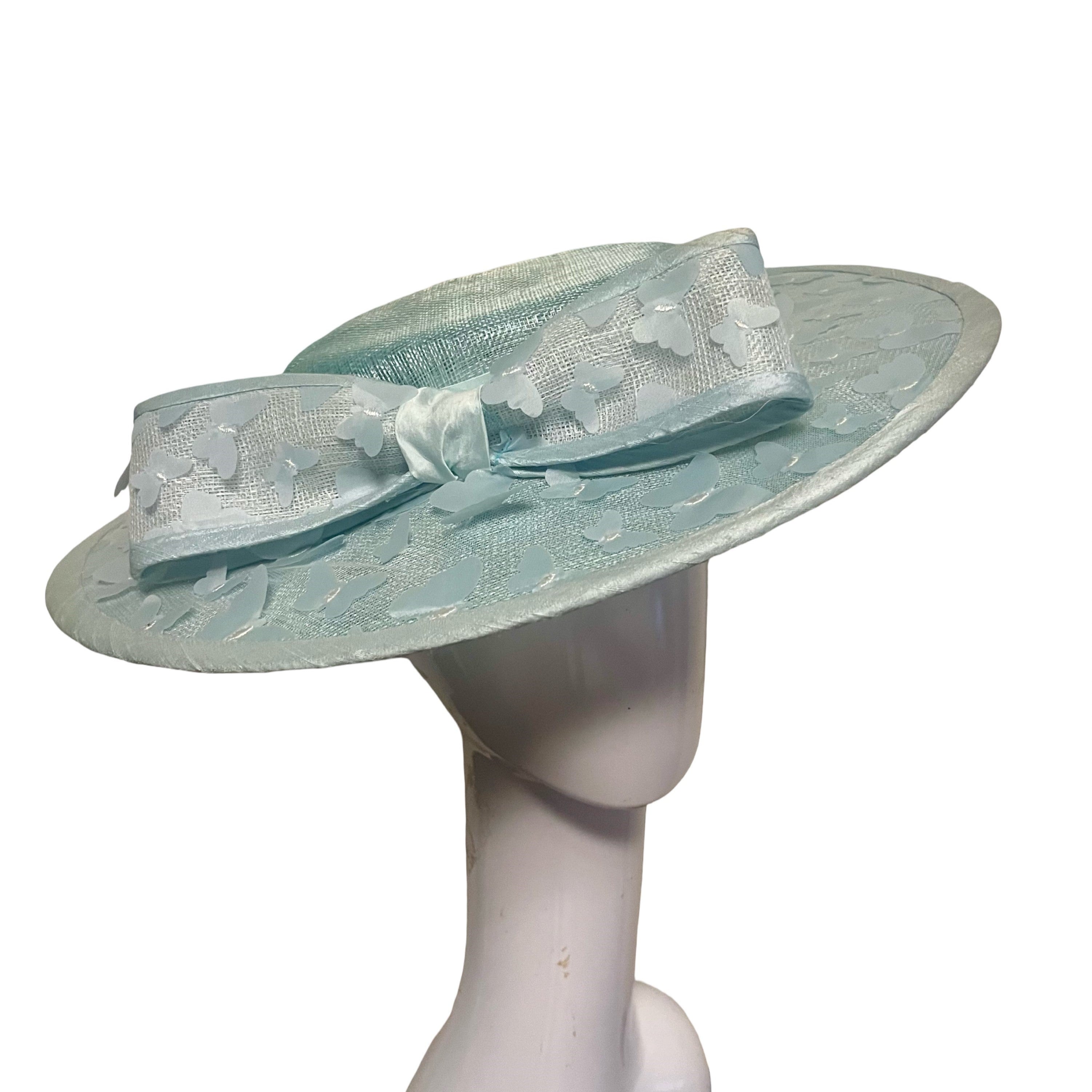 Seafoam Butterfly Skimmer Hat with Bow Carol Bader Design