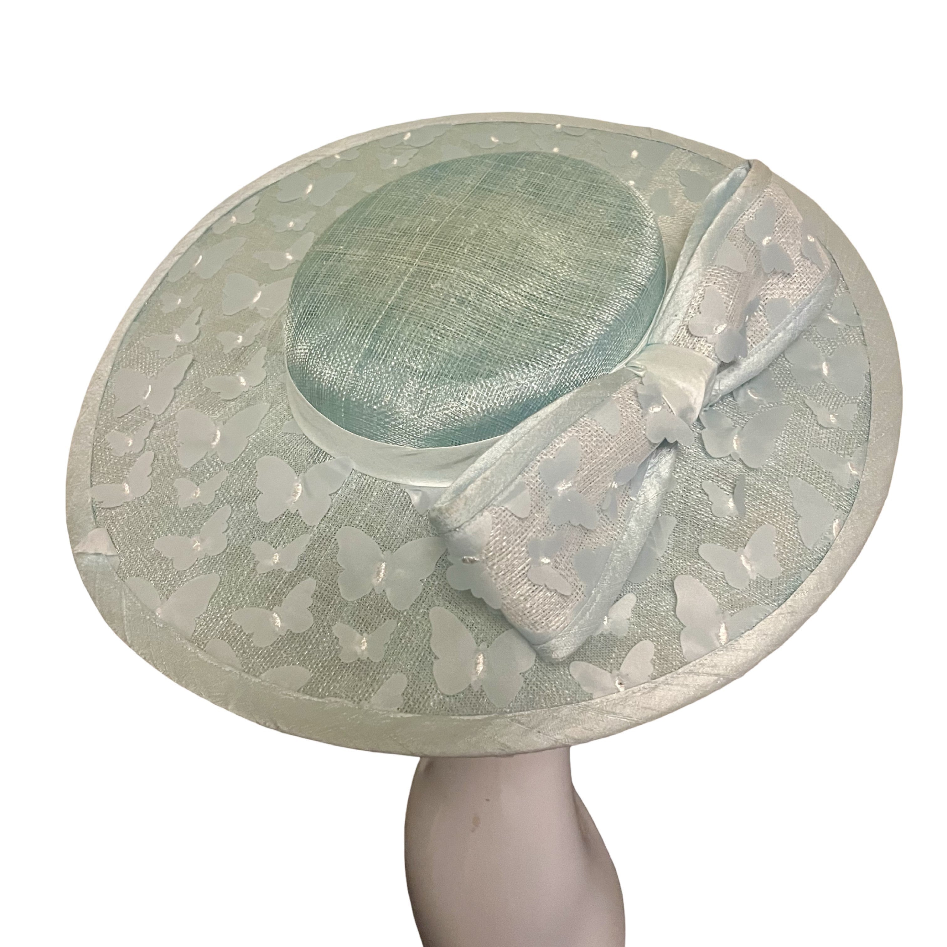 Seafoam Butterfly Skimmer Hat with Bow Carol Bader Design