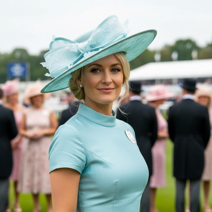 Seafoam Butterfly Skimmer Hat with Bow Carol Bader Design