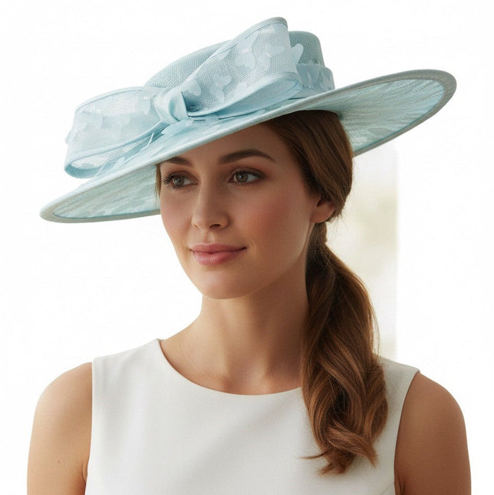 Seafoam Butterfly Skimmer Hat with Bow Carol Bader Design
