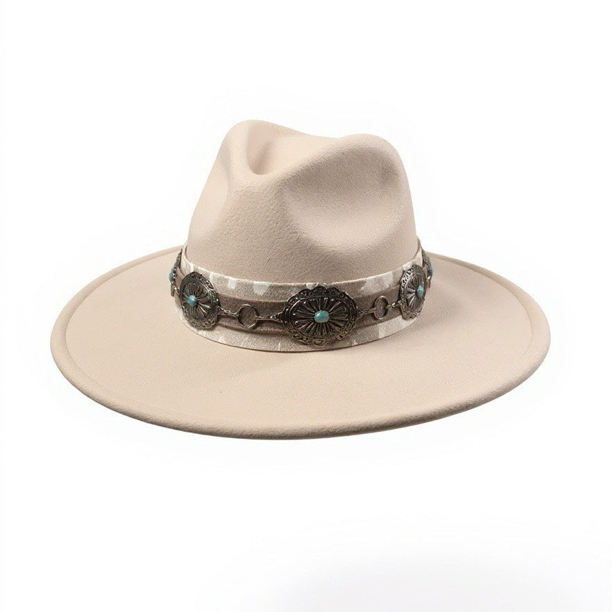 Neutral Mink Colors Wide Fedora
